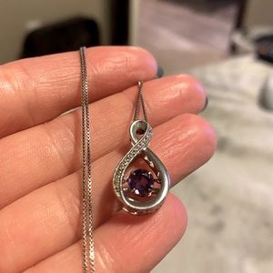 Amethyst & diamond accented necklace